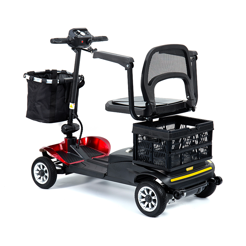 YL-02 สกู๊ตเตอร์เคลื่อนที่ 4 ล้อน้ำหนักเบาสำหรับผู้สูงอายุ พร้อมเบาะนั่งหมุนได้ 360°