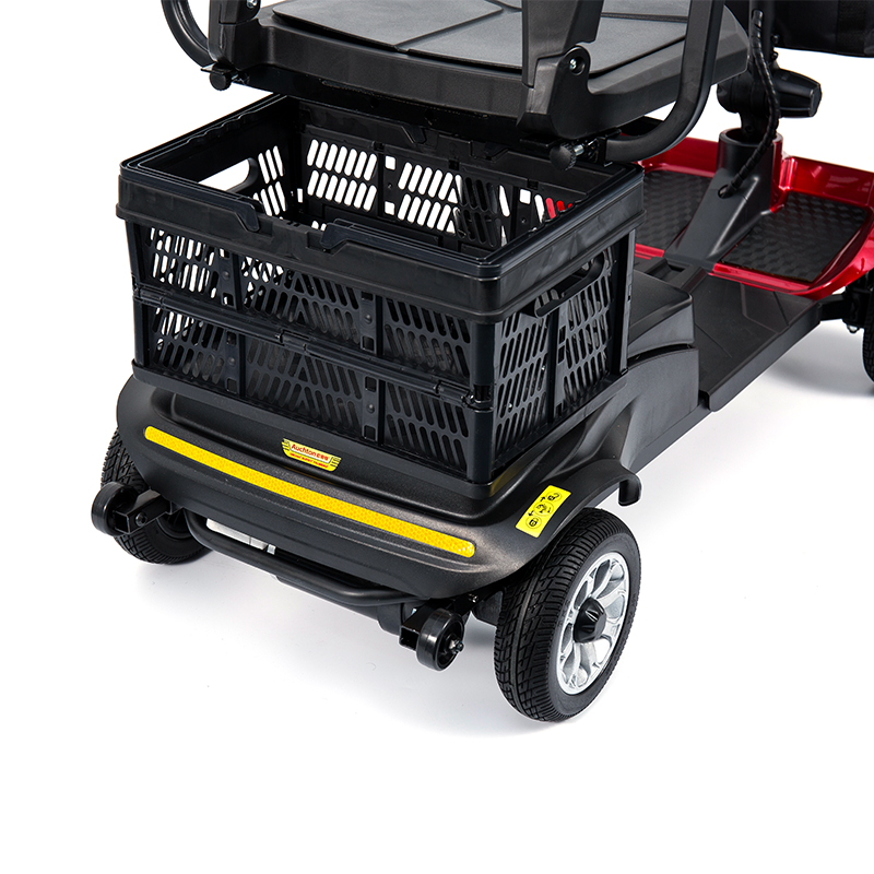 YL-02 สกู๊ตเตอร์เคลื่อนที่ 4 ล้อน้ำหนักเบาสำหรับผู้สูงอายุ พร้อมเบาะนั่งหมุนได้ 360°