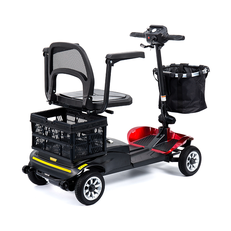 YL-02 สกู๊ตเตอร์เคลื่อนที่ 4 ล้อน้ำหนักเบาสำหรับผู้สูงอายุ พร้อมเบาะนั่งหมุนได้ 360°