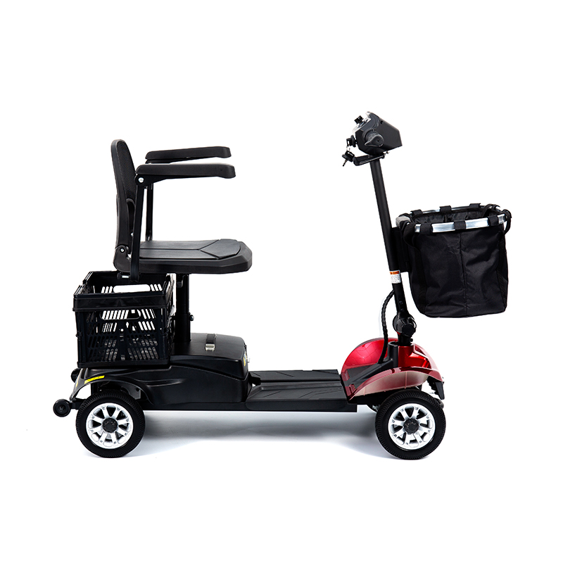 YL-02 สกู๊ตเตอร์เคลื่อนที่ 4 ล้อน้ำหนักเบาสำหรับผู้สูงอายุ พร้อมเบาะนั่งหมุนได้ 360°