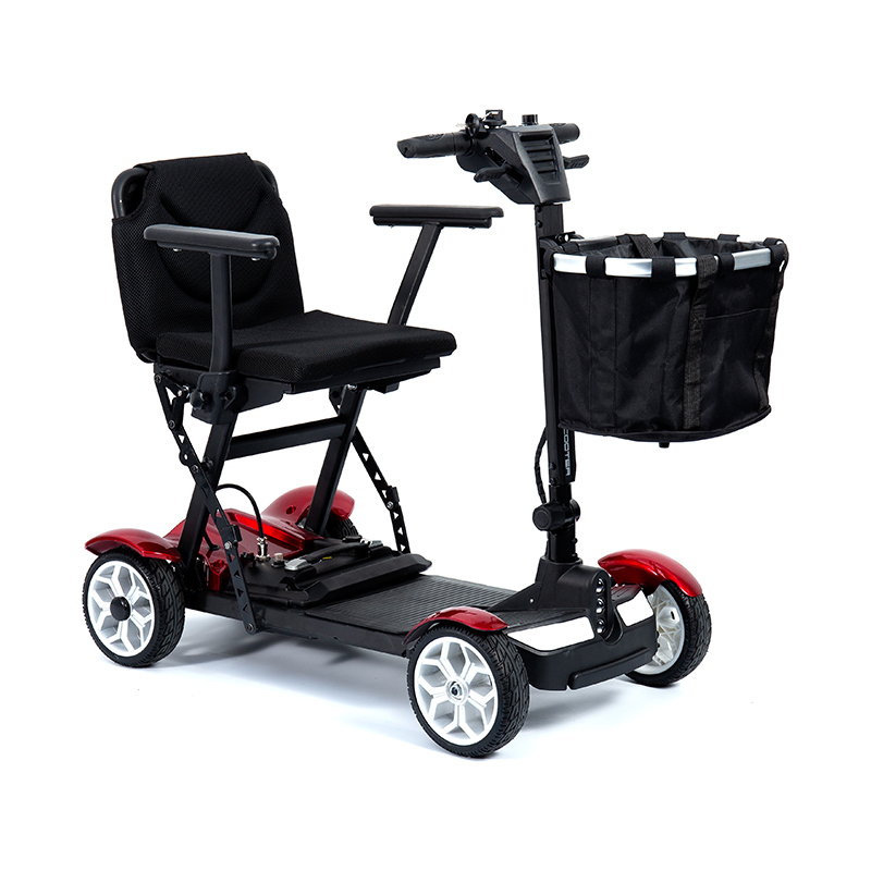 YL-211 สกู๊ตเตอร์ไฟฟ้าท่องเที่ยว 4 ล้อสำหรับผู้สูงอายุพร้อมไฟหน้า LED ตะกร้า